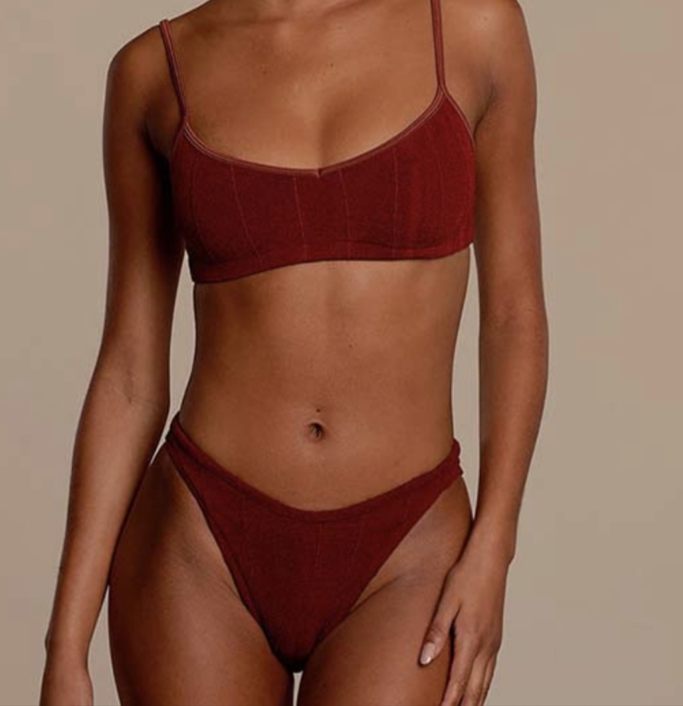 Hunza G Virginia Nile Bikini in Metallic Chestnut